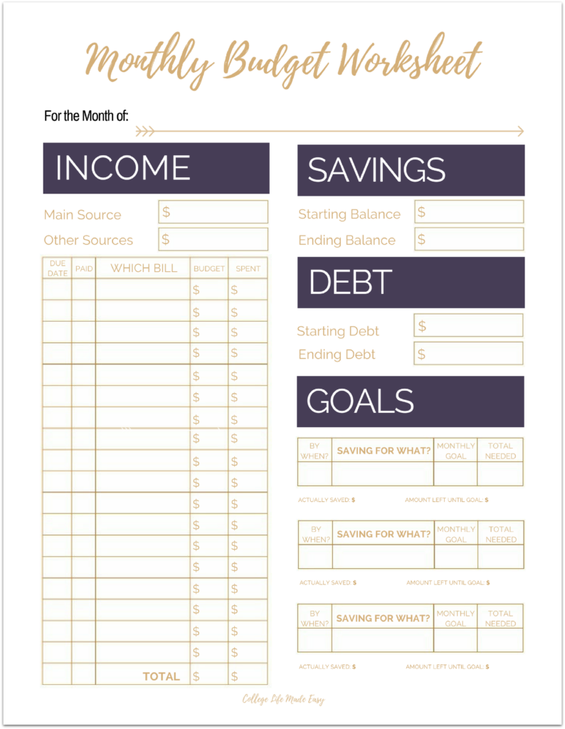 Fix Your Finances ASAP With My Free Simple Monthly Budget Template Budget Planner Template Monthly Budget Template Printable Budget Worksheet