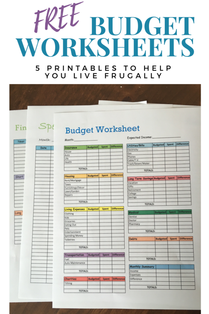 Free Budget Worksheets Sweet Frugal Life