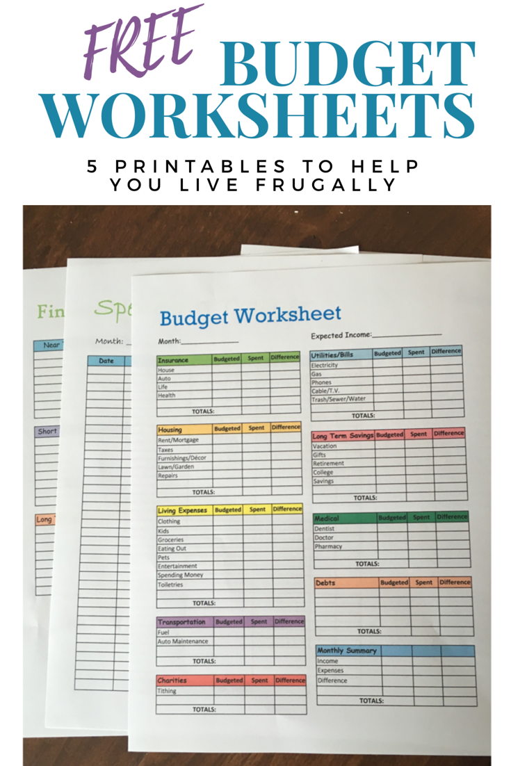 Free Budget Worksheets Sweet Frugal Life
