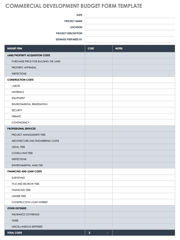 Construction Loan Budget Worksheet - Printable Worksheets