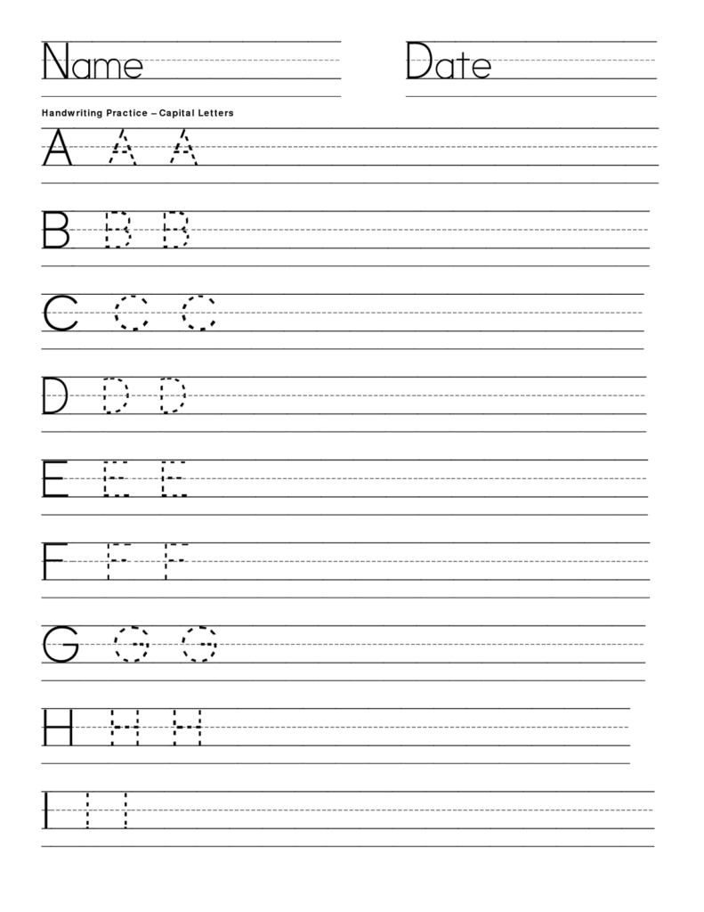 Free Handwriting Sheets For Kids