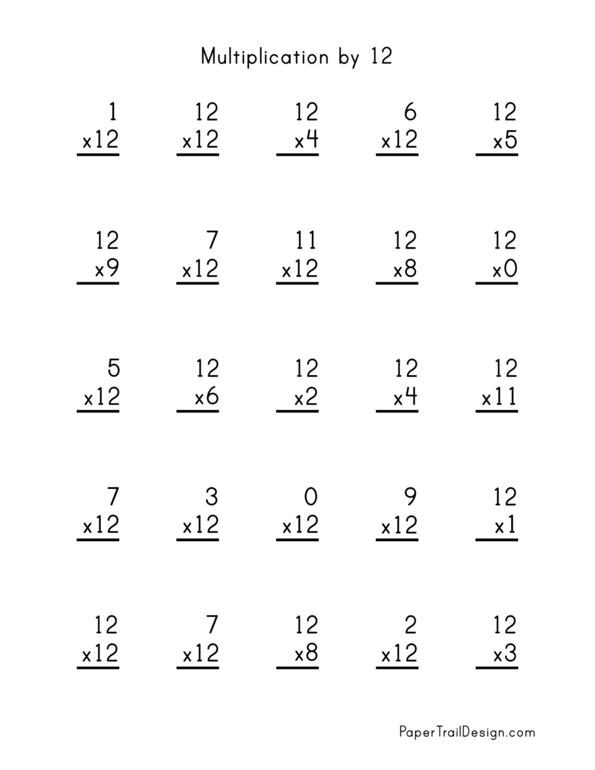 Free Printable Multiplication Worksheets 112 Printable Worksheets