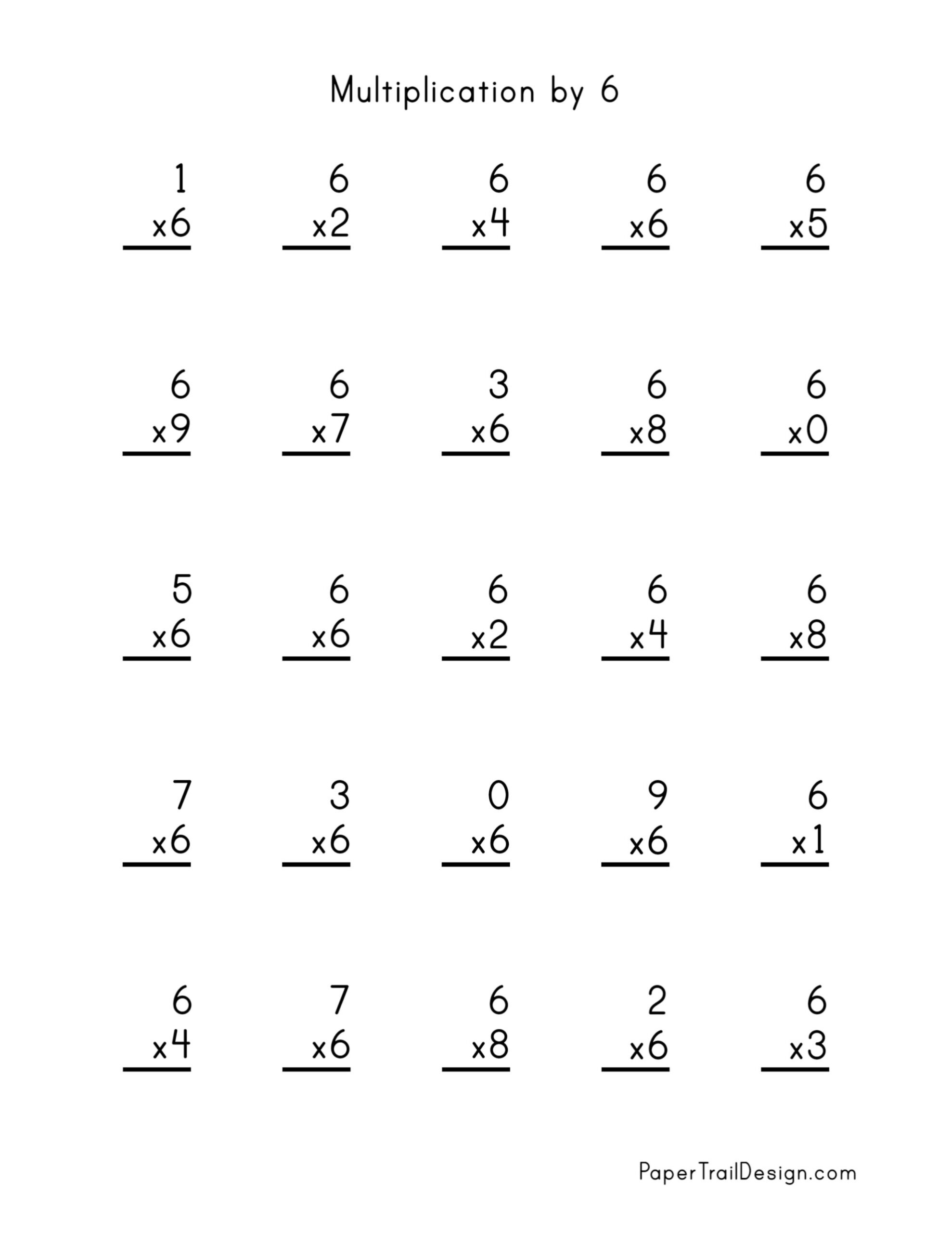 Printable Multiplication Drill Worksheets