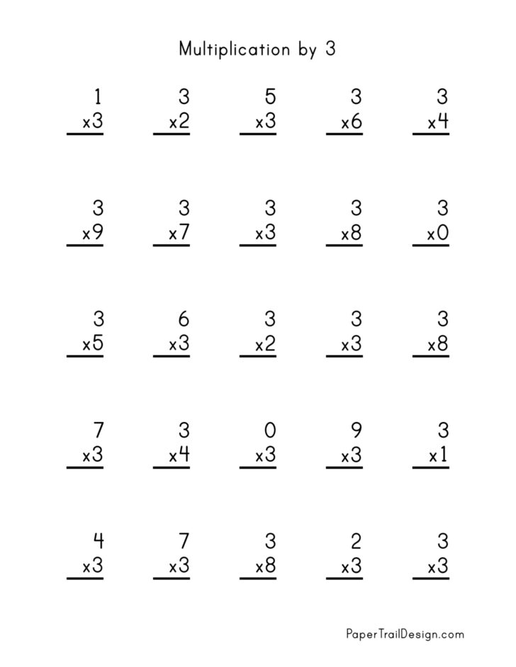 3 Multiplication Facts Worksheets - Printable Worksheets