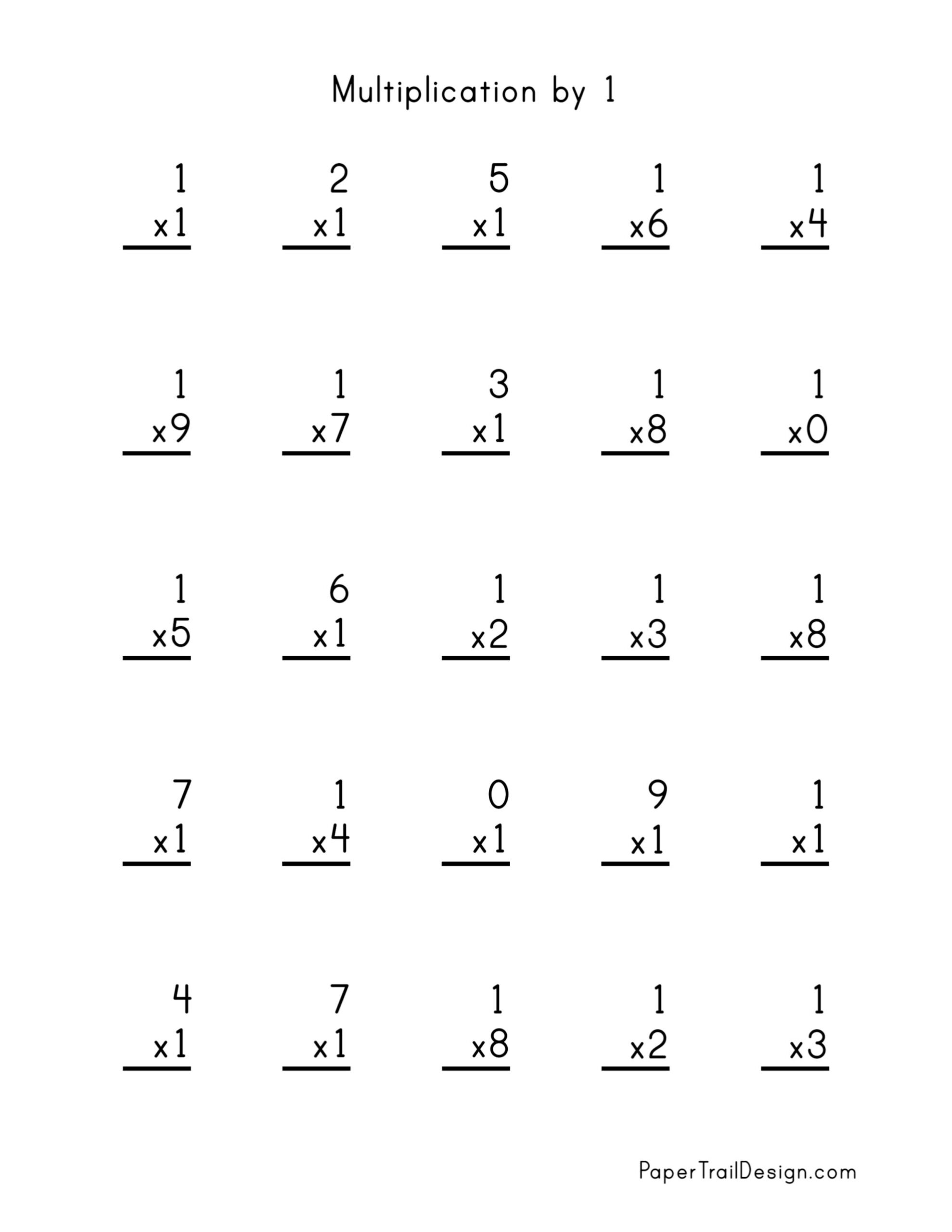 Free Multiplication Facts Printable Sheets