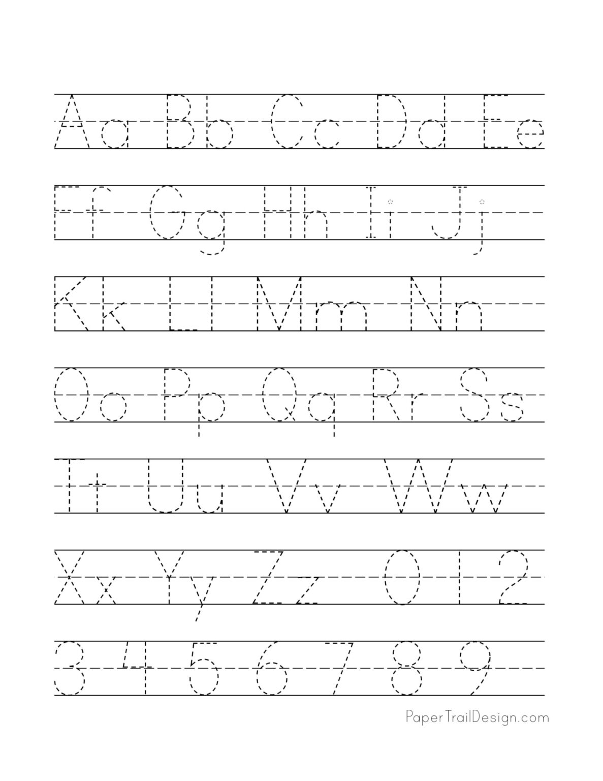 Alphabet Handwriting Sheets Free Printable - Printable Worksheets