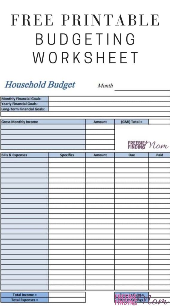 Free Printable Budget Worksheets Freebie FInding Mom Budgeting Worksheets Printable Budget Worksheet Budgeting Worksheets Free