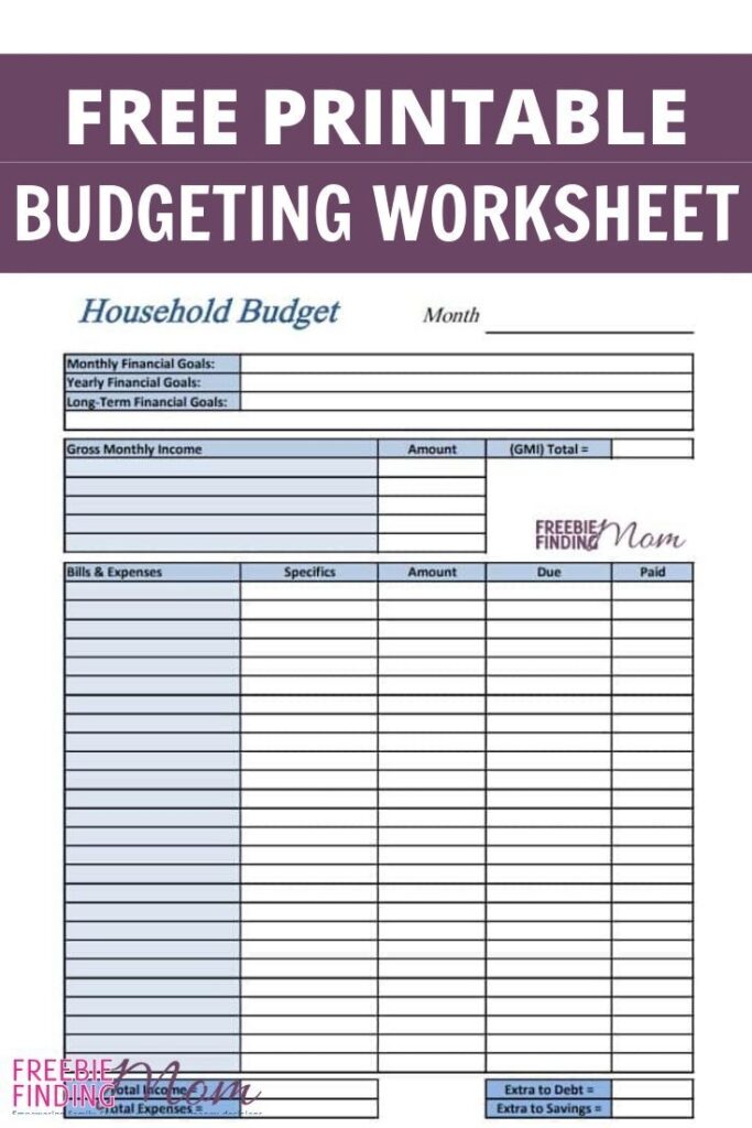 Yearly Budget Worksheets Free Printable