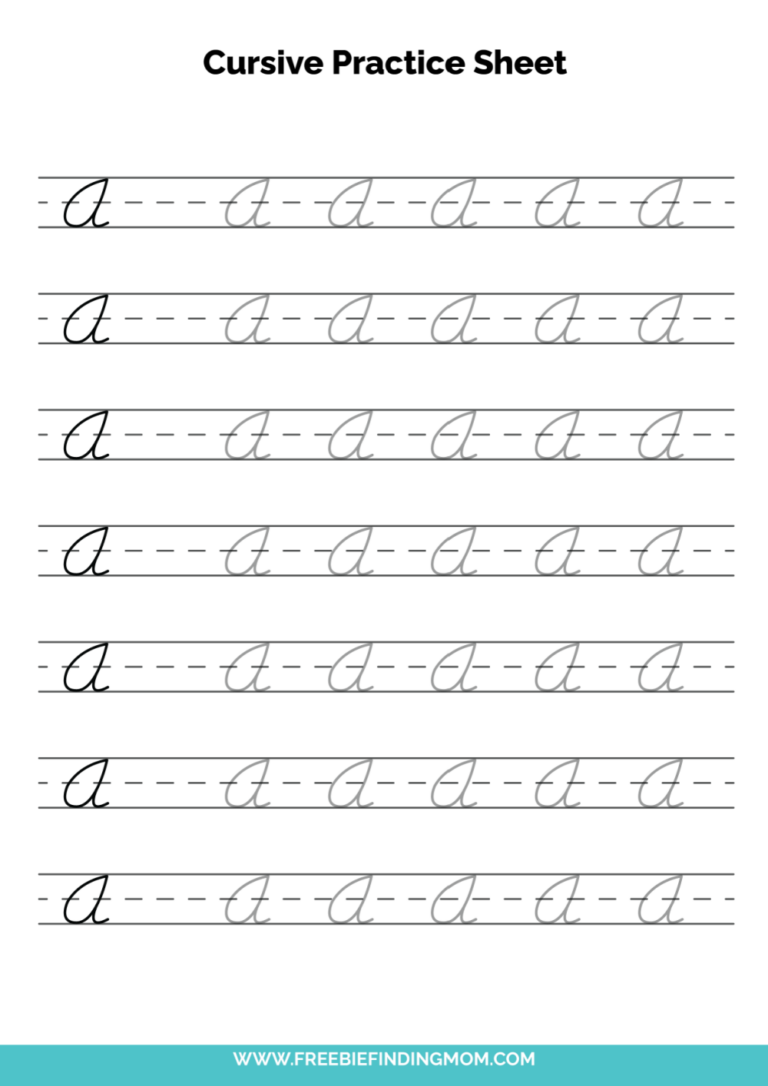 Free Printable Cursive Practice Book - Printable Worksheets