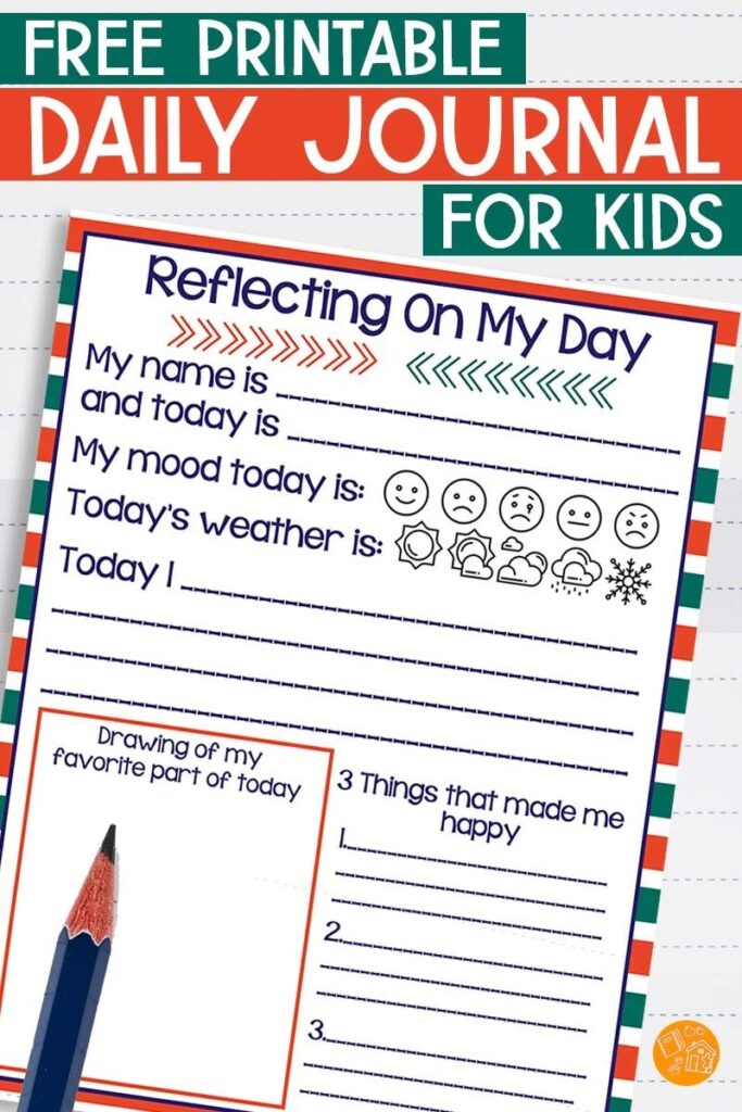 Free Printable Daily Writing Journal For Kids Kids Journal Journal Prompts For Kids Writing Prompts For Kids
