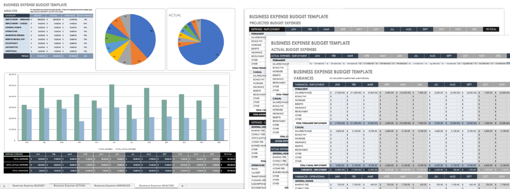 Business Expense Budget Template Excel