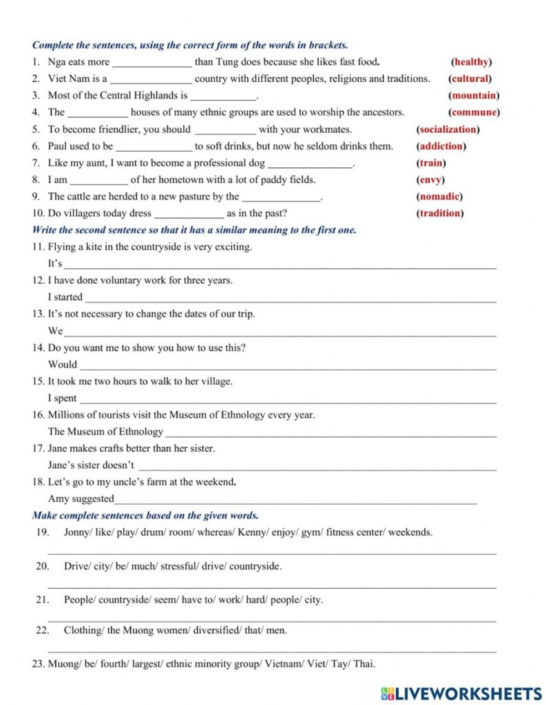 Grade 8 writing Task Worksheet