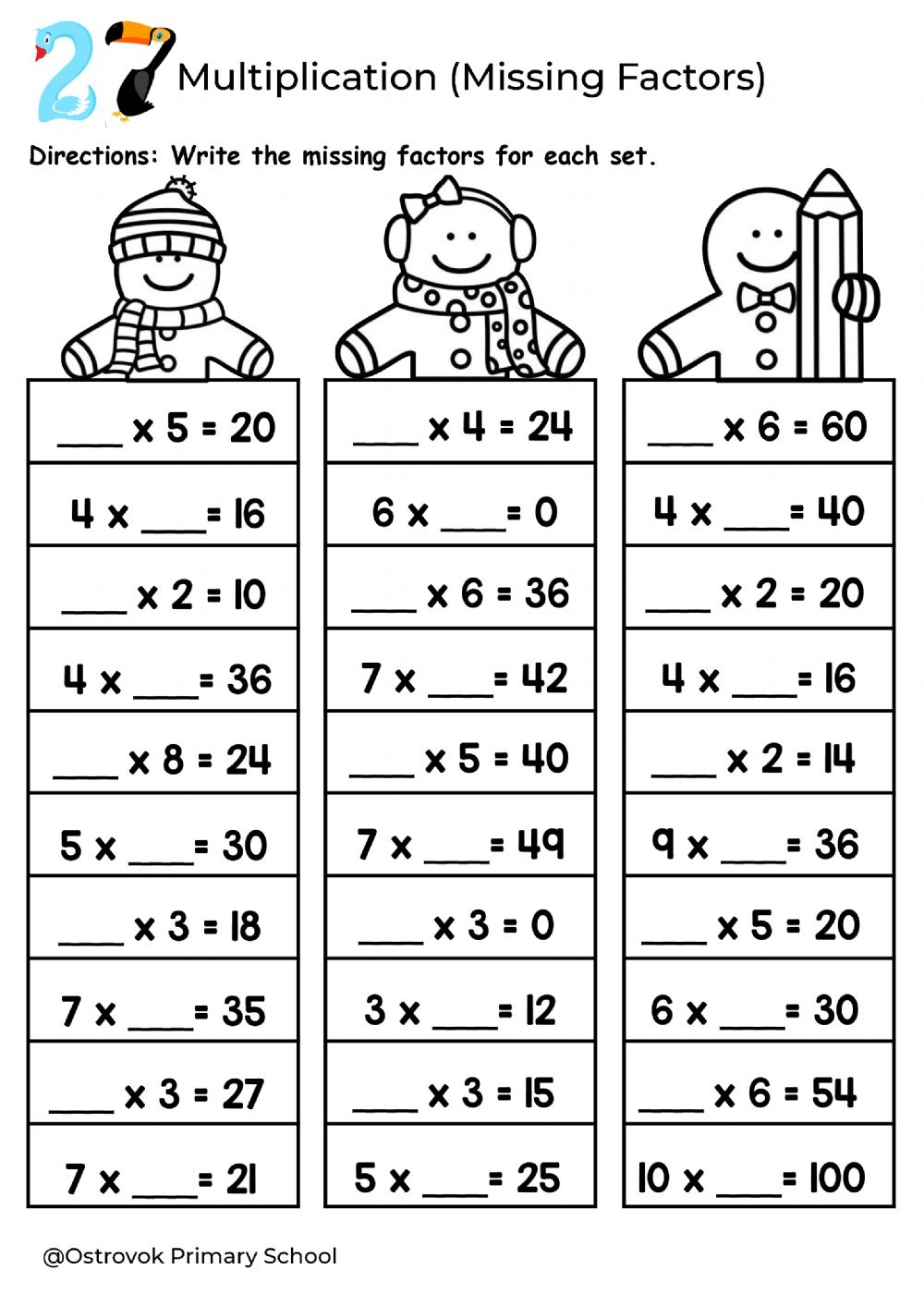 Live Worksheets Multiplication Grade 3