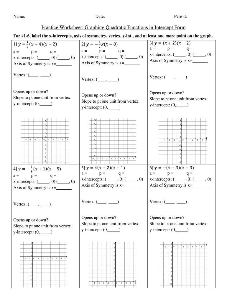 Graphing Quadratic Functions In Standard Form Worksheet Answer Key Fill Out Sign Online DocHub