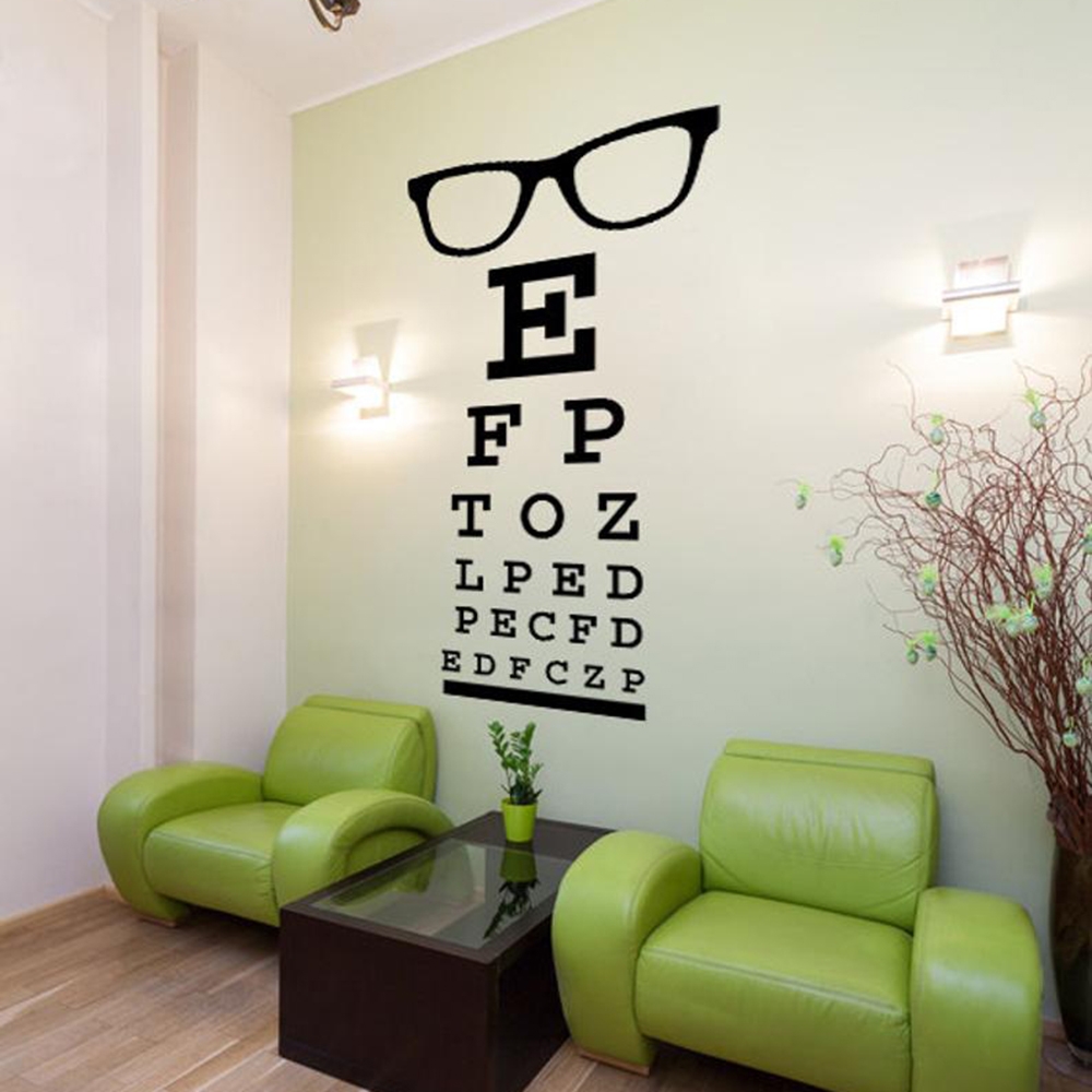 Gro e Gl ser Eye Chart Optische Fenster Wand Aufkleber Auge Arzt Optometrie Hipster Brillen Specs Rahmen Glas Wand Aufkleber Vinyl AliExpress Heim Und Garten