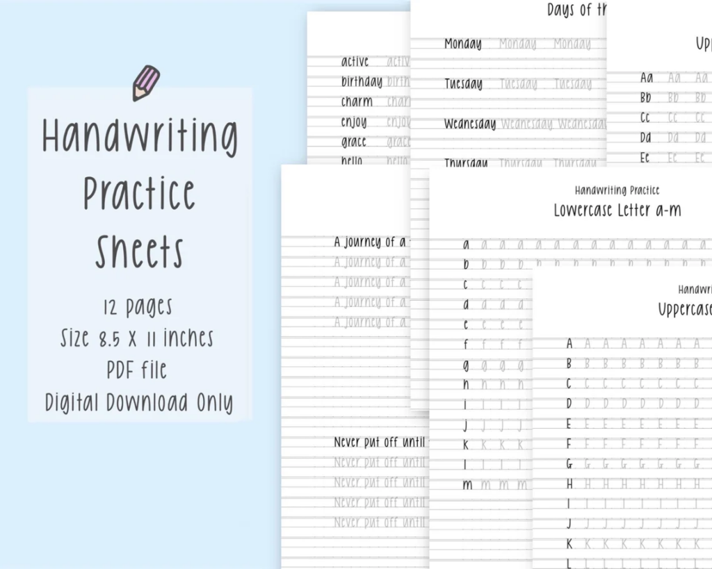 Handwriting Practice Sheets Handwriting Worksheet Handwriting For Adult 