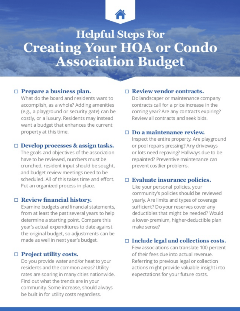 Helpful Steps Creating Your HOA Budget Atlantic Pacific Management