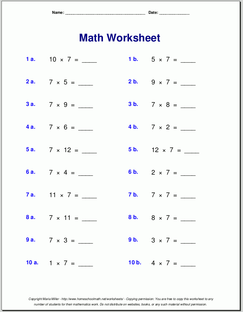 Printable Worksheets With Answer Keys