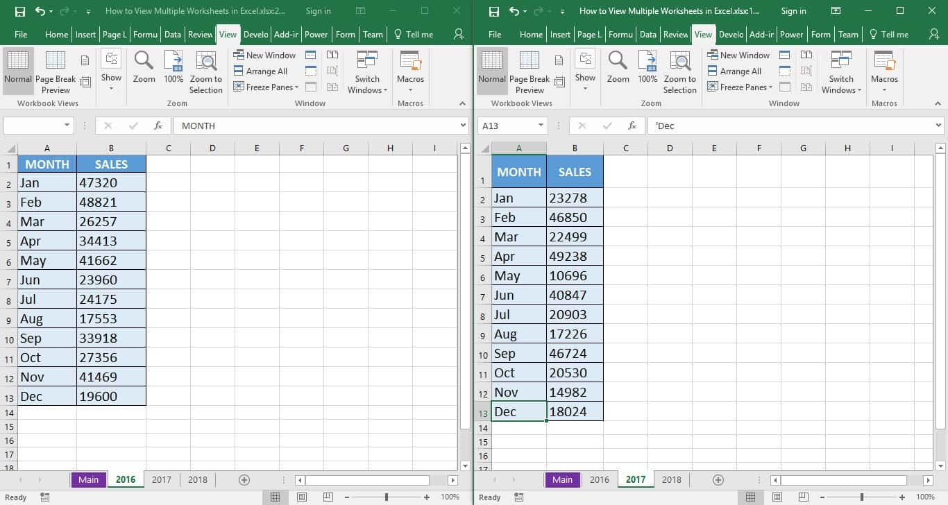How To View Multiple Worksheets In Excel MyExcelOnline