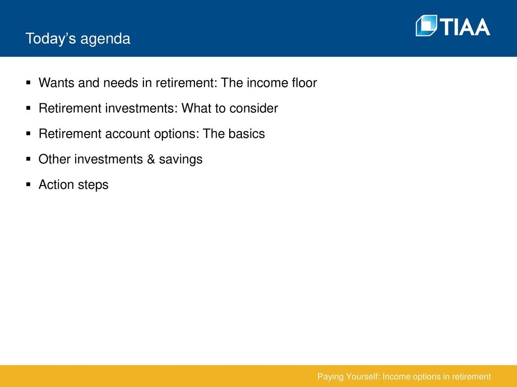 Income Options In Retirement Ppt Download