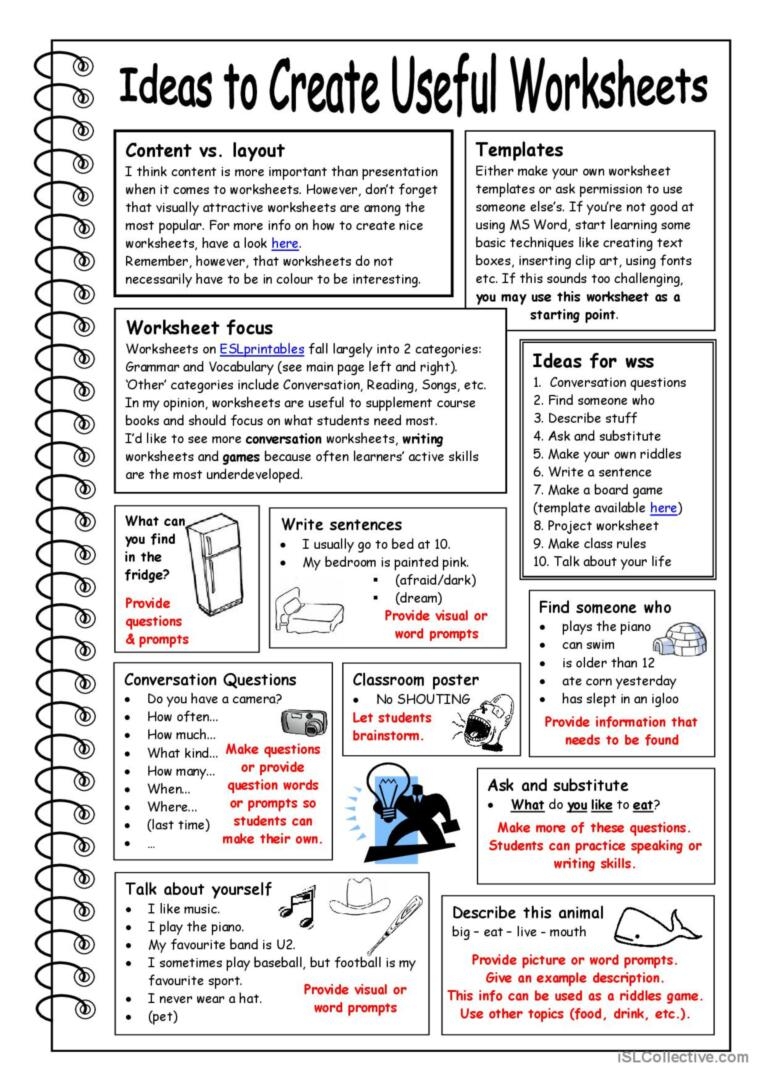 How To Ideas To Create Usefu English ESL Worksheets Pdf Doc