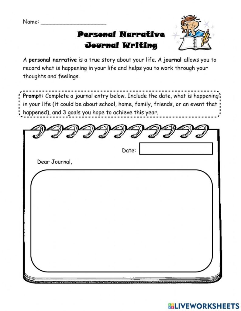Journal Writing Interactive Worksheet