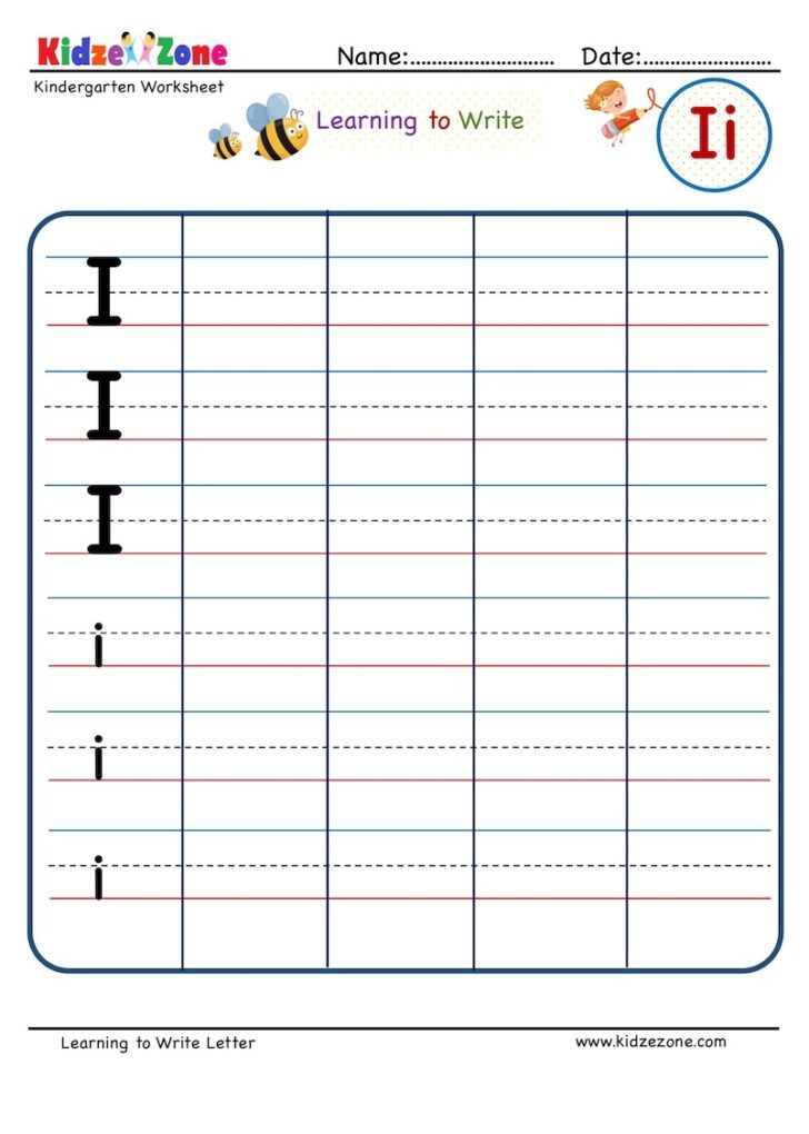 Letter I Writing Worksheets - Printable Worksheets