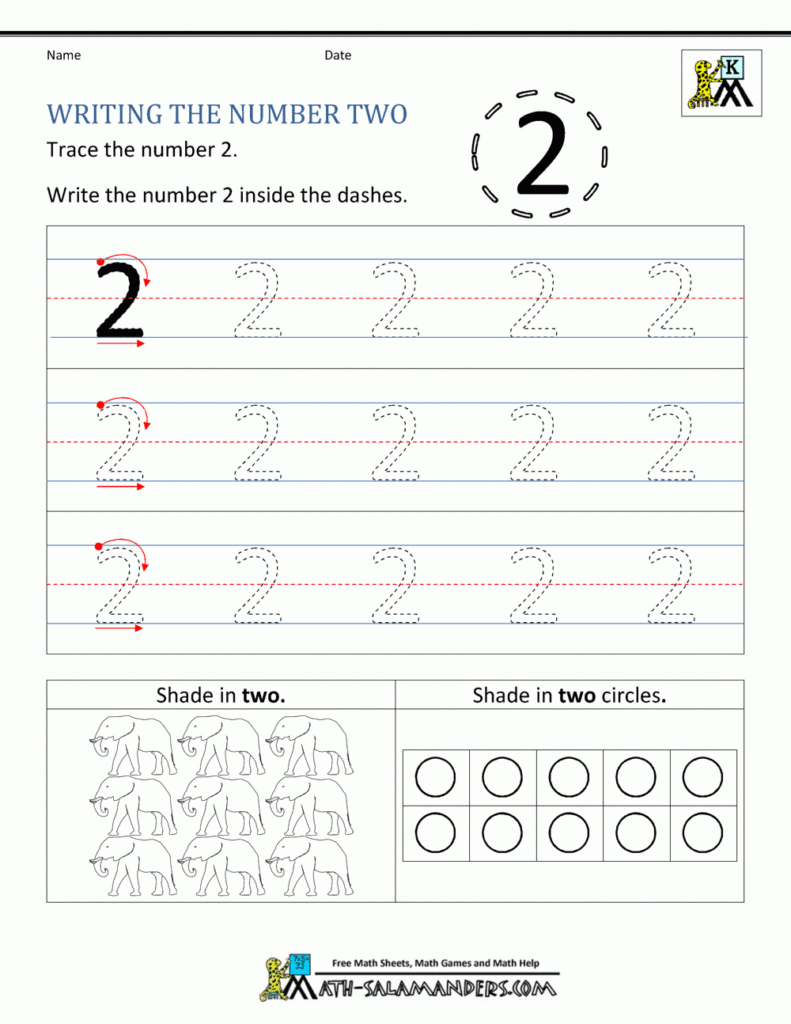 Writing Numbers For Kindergarten Worksheet