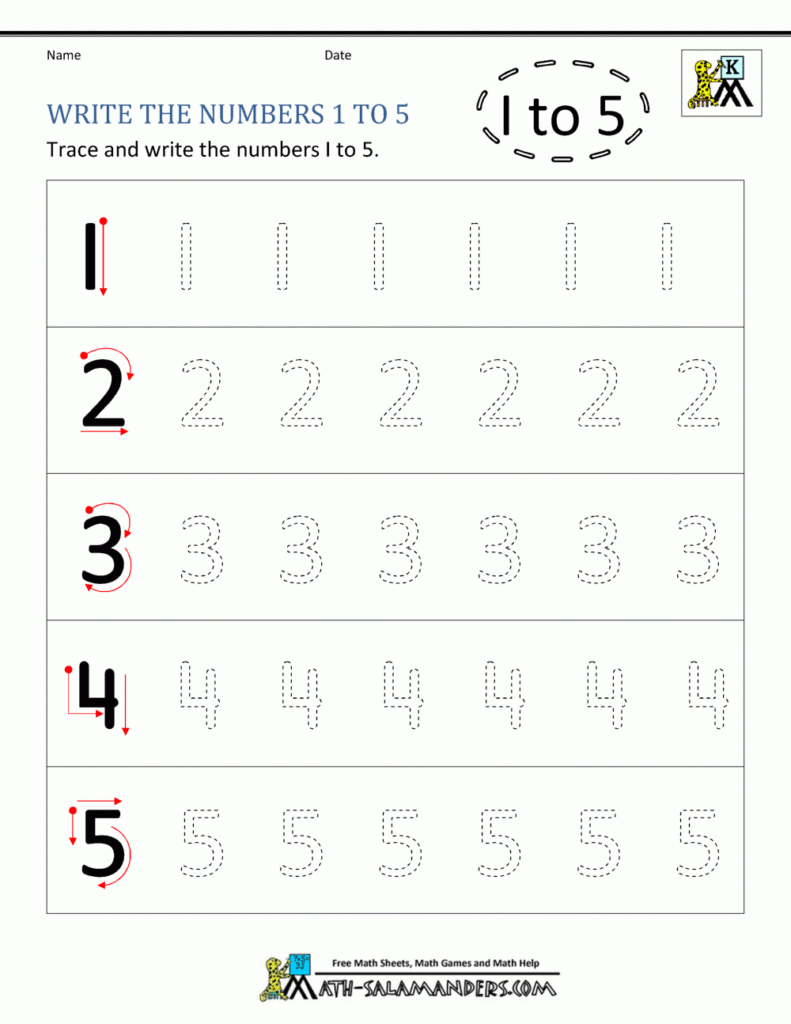 Kindergarten Printable Worksheets Writing Numbers To 10