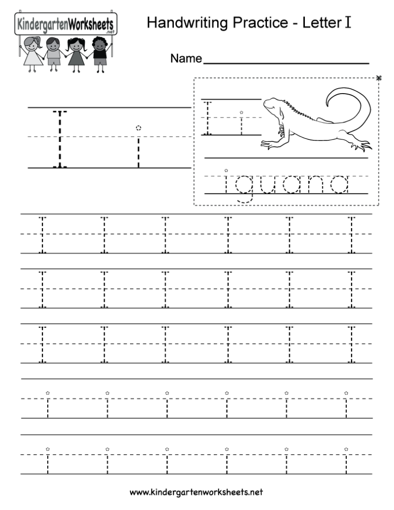 Letter I Writing Practice Worksheet Free Kindergarten English Worksheet For Kids