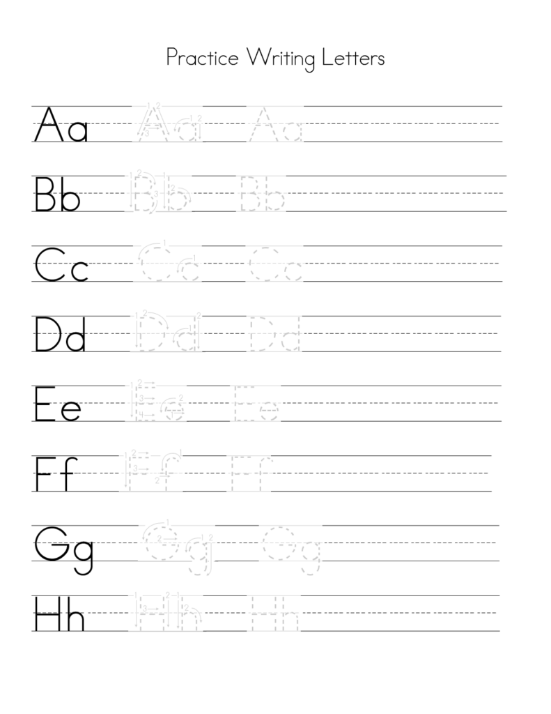 Alphabet Writing Practice Worksheets