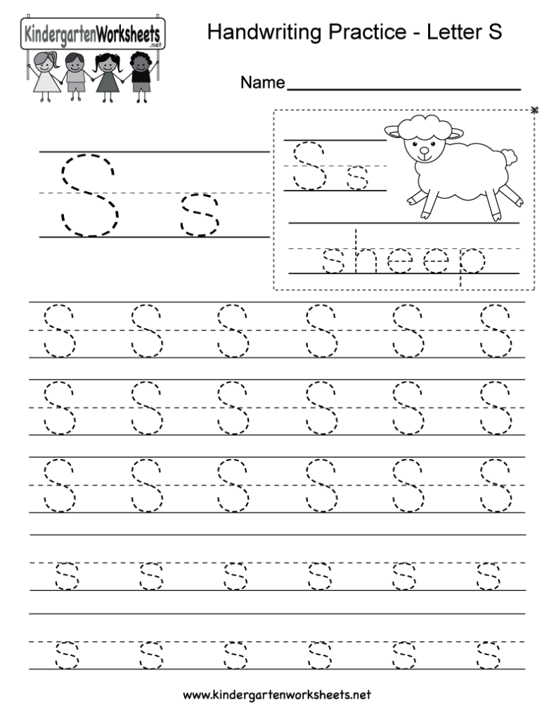 Letter S Writing Practice Worksheet Free Kindergarten English Worksheet For Kids