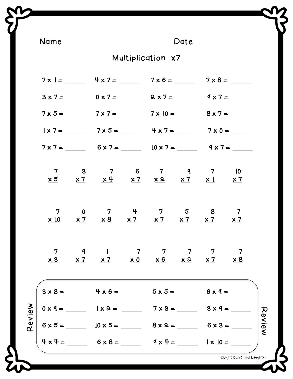 Secret Code Multiplication Worksheets