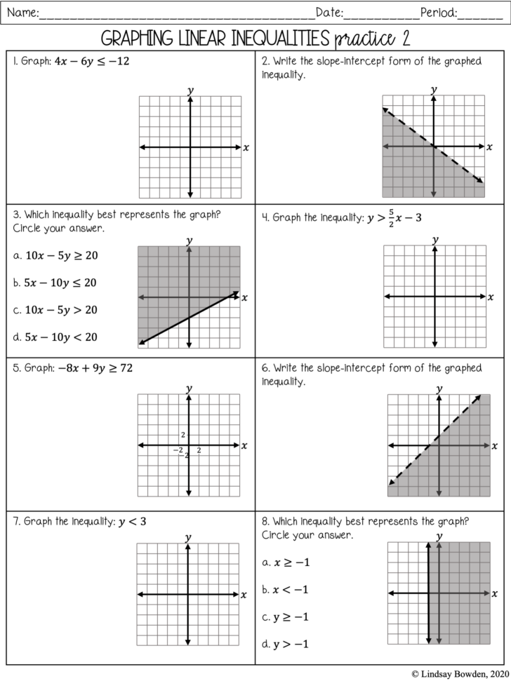 Writing Linear Inequalities Worksheet - Printable Worksheets