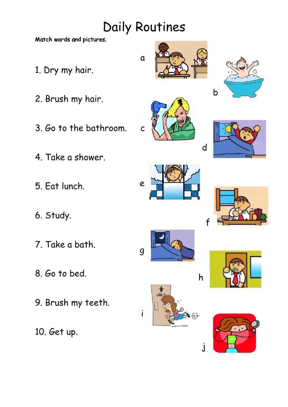 Daily Activities Worksheet For Adult Ed