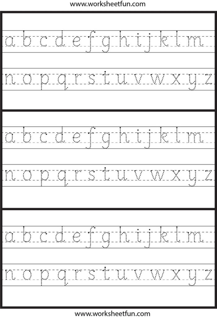 Lowercase Letters Writing Worksheets