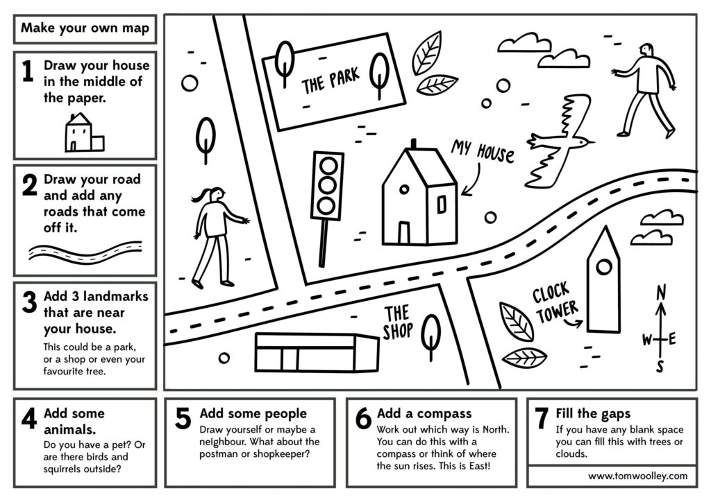 Make Your Own Map Free Worksheet Illustrated Maps Tom Woolley Illustration