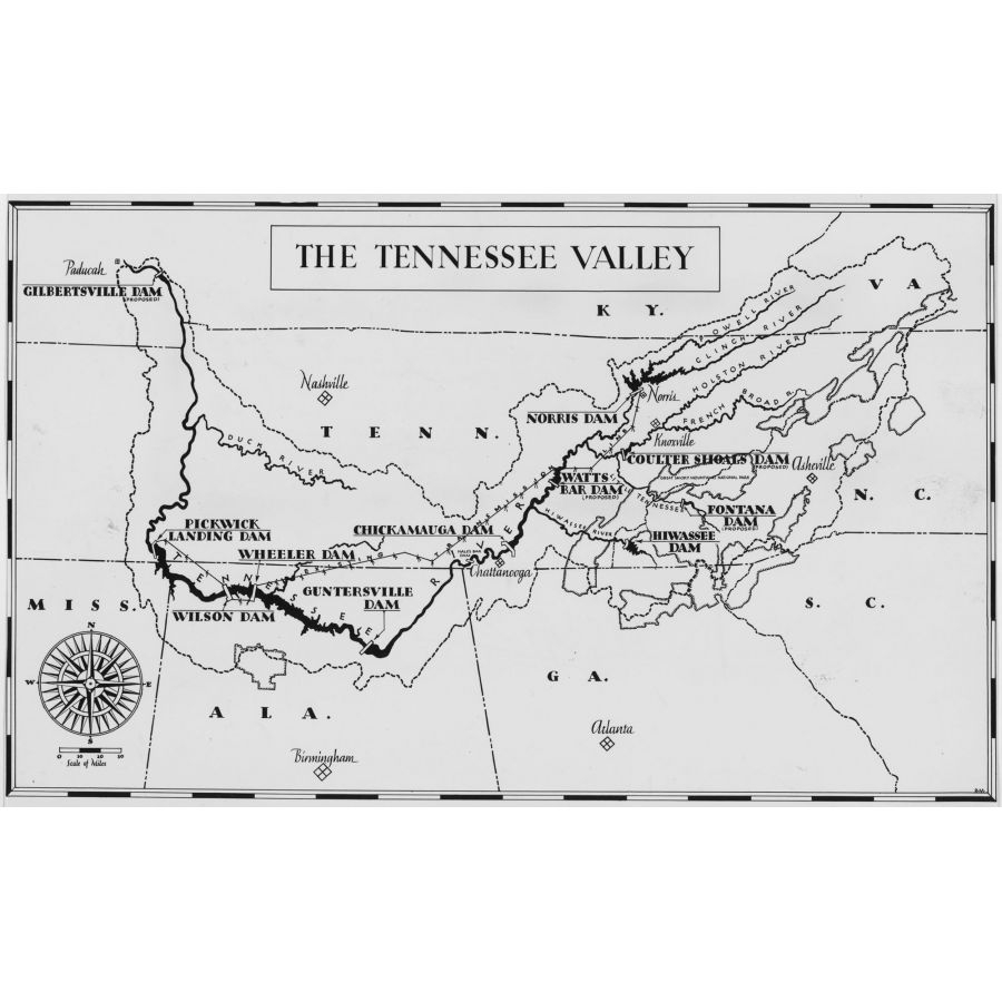 Map Of The Tennessee Valley Authority DocsTeach