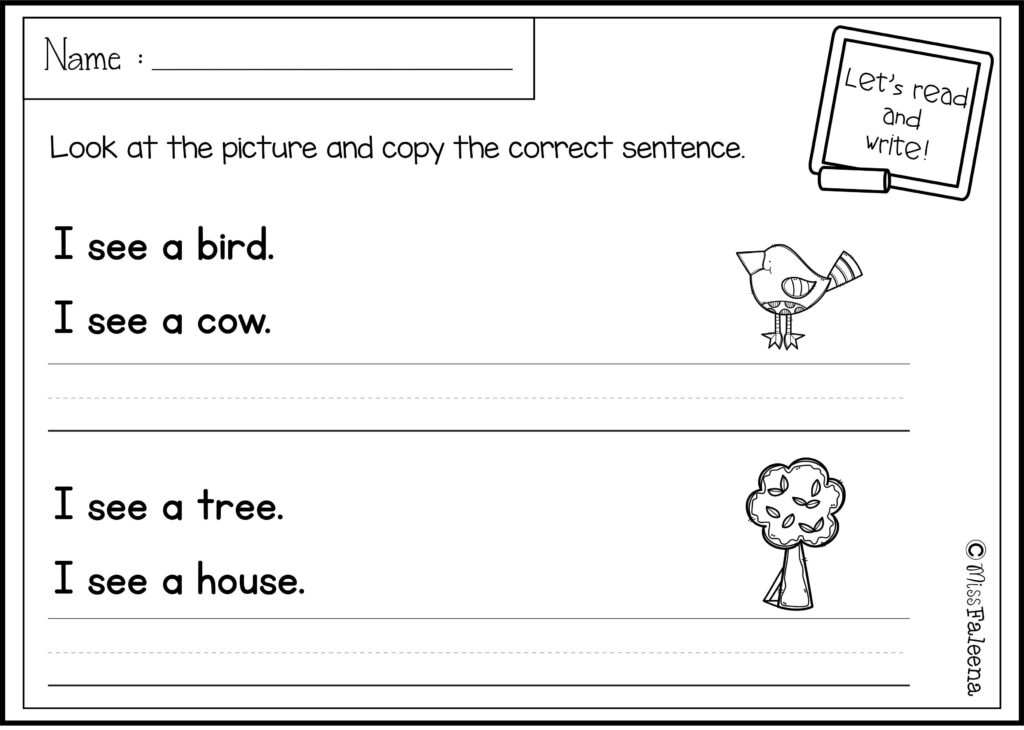 Grade 1 Writing Sentences Worksheets Pdf