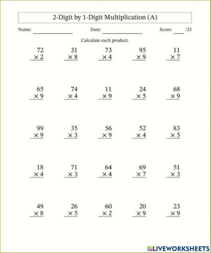 Grade 6 Math Multiplication Worksheets - Printable Worksheets