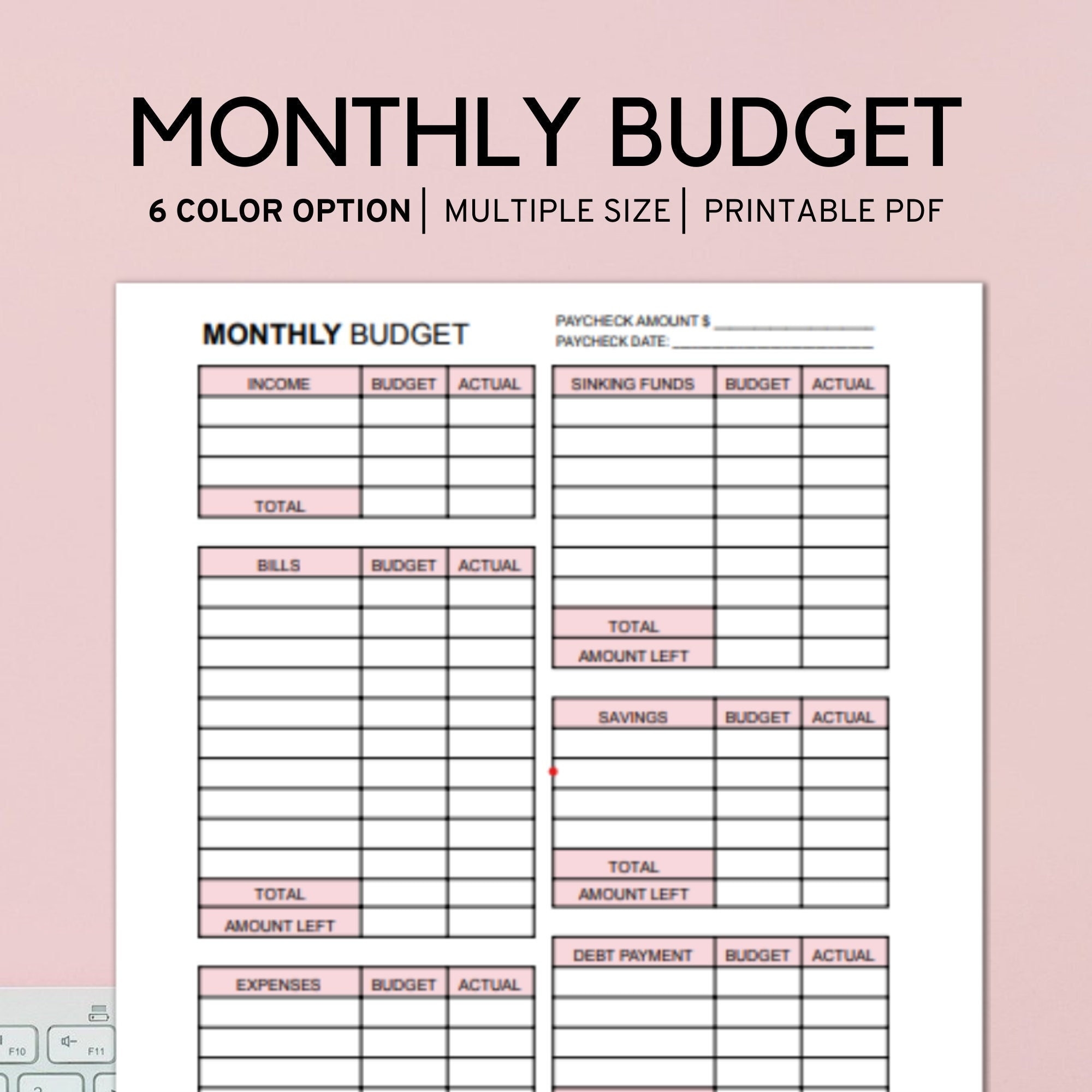 Monthly Budget Planner Printable Monthly Bills Tracker Etsy de