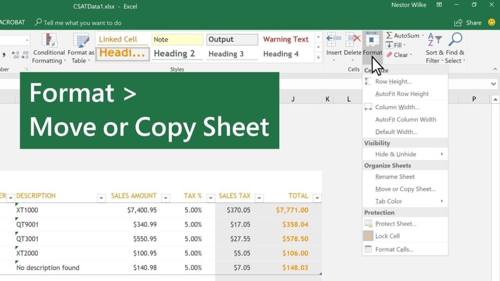 Move Or Copy Worksheets In Microsoft Excel YouTube