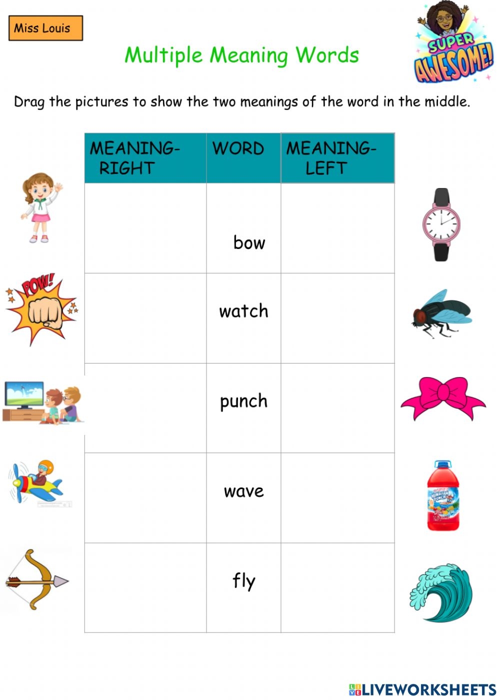 Words With Multiple Meanings Worksheets
