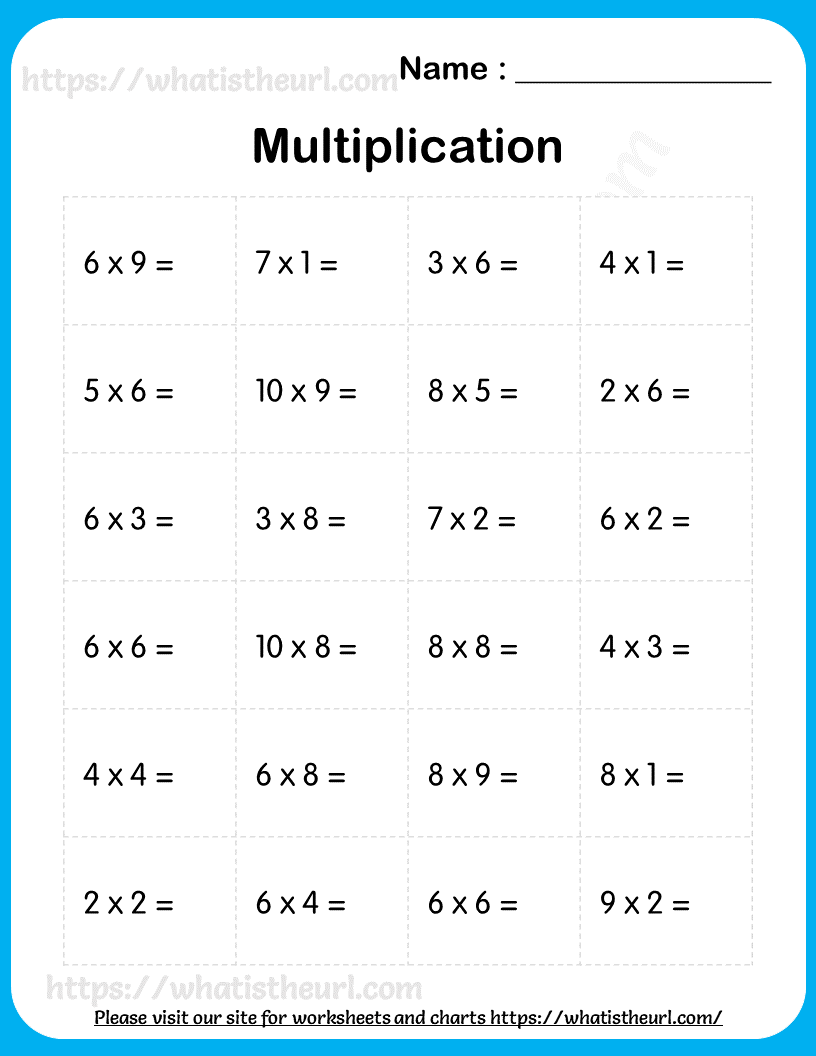 Multiplication Worksheets For Grade 1