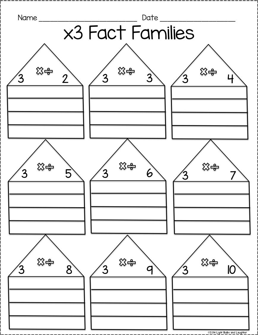 Free Fact Family Multiplication And Division Worksheets