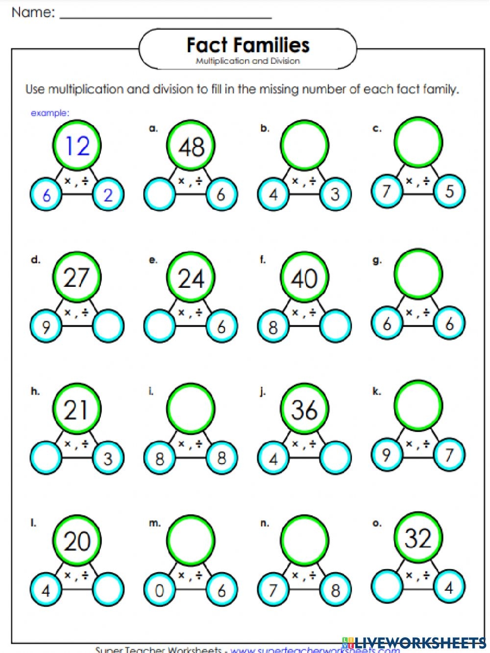 Math Worksheets Multiplication And Division