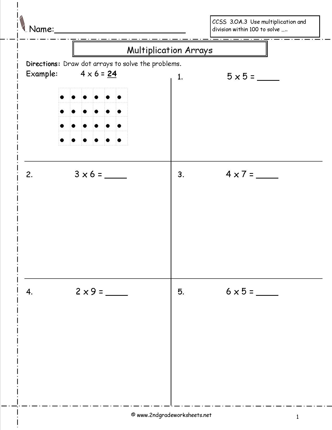 Multiplication Arrays Worksheets Multiplication Arrays Array Worksheets 2nd Grade Worksheets