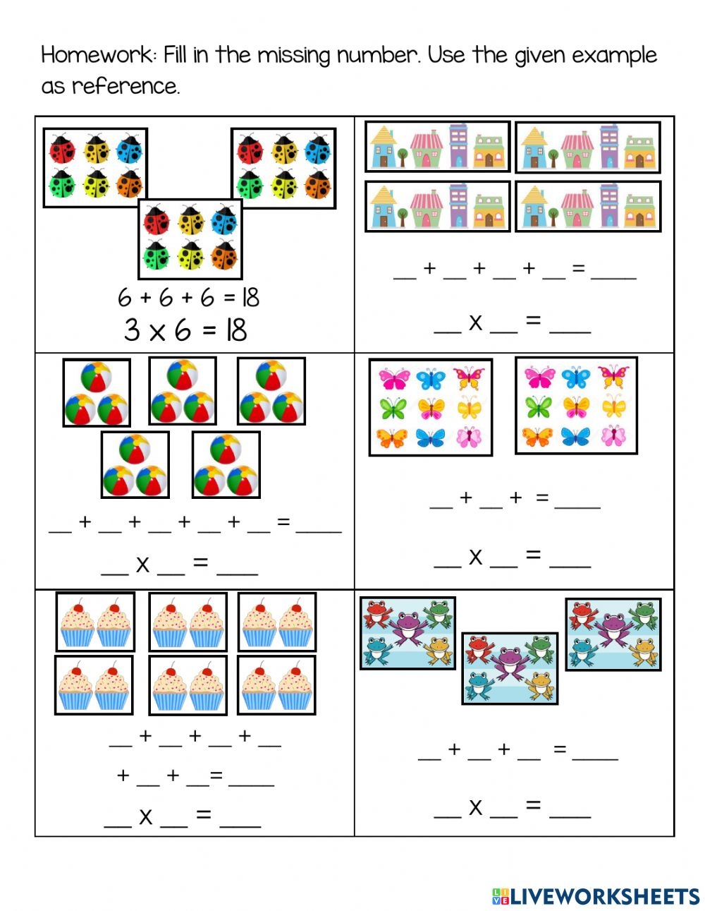 Multiplication Sentence Repeated Addition Worksheet