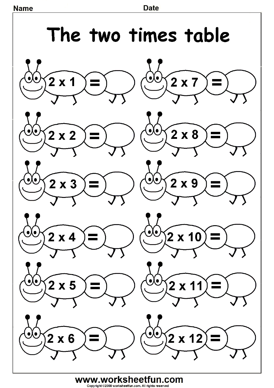 Multiplication Times Tables Worksheets 2 3 4 5 6 7 Times Tables Six Worksheets FREE Printable Worksheets Worksheetfun