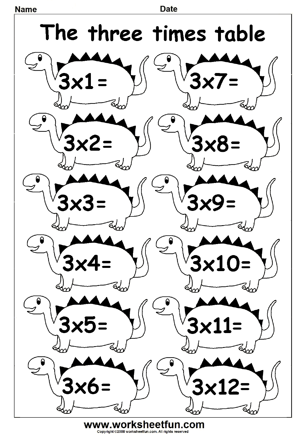 Multiplication Times Tables Worksheets 2 3 4 5 Times Tables Four Worksheets FREE Printable Worksheets Worksheetfun
